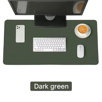 Premium PU Leather Desk Mat Waterproof Office Keyboard Protector with Non-Slip Gaming Mouse Pad Area, Large Workstation Surface
