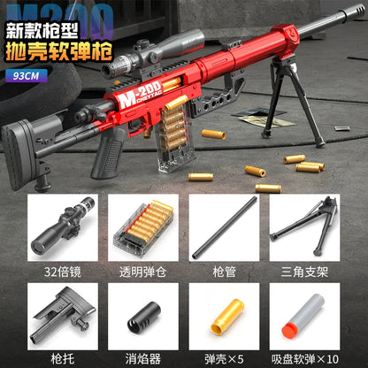 93cm Extra Large M200 Shell Throwing Soft Bullet Gun Can Launch Toy Shooter Dynamic Loading Boy Outdoor Battle Sniper Gun Model