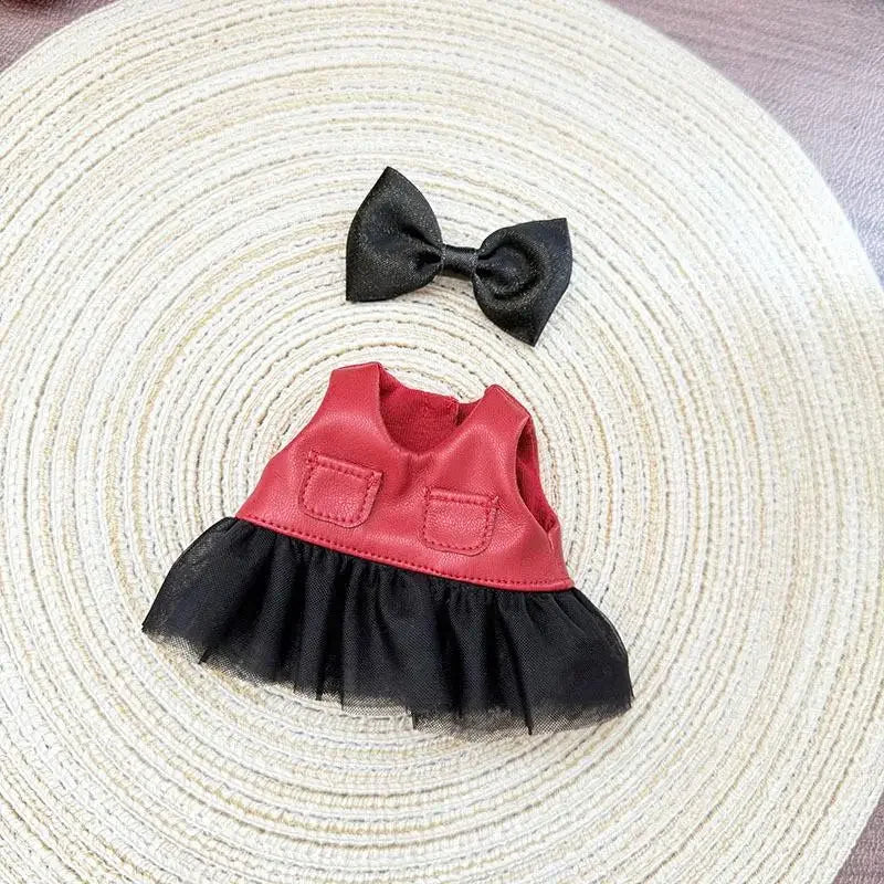 For 17cm Labubu v1/v2/v3  doll baby clothes heart Dolls Accessories Elegant Set DIY Overalls Set Decoration Accessories
