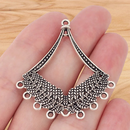 10 Pieces Tibetan Silver Bohemia Boho Water Drop Chandelier Multi Strand Connector Charms Pendants for Earrings Jewellery Making
