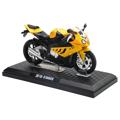 MSZ CCA 1:12 BMW R1250GS S1000R with base alloy die-cast car motorcycle model, toy gift giving, die-cast static motorcycle model