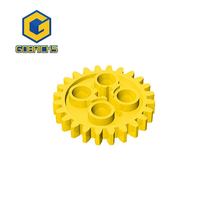 Gobricks 10PCS Gear 24 Tooth 2nd Version - 1 Axle Holecompatible with 3648 24505 pieces of Children's MOC Brick Education Toys