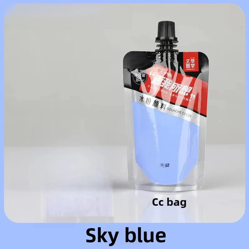 Gouache Pigment Pack Gouache Refill Jelly Pigment Art Students Special Beginners Children's Non-Toxic Super Gouache 80ml