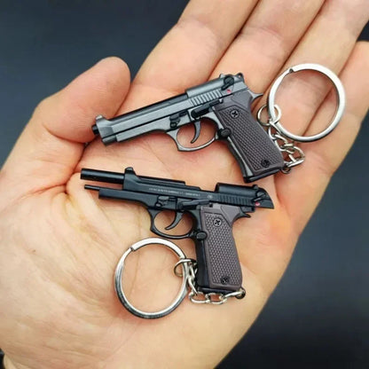 Alloy 1:4 92F Pistol Portable Toy Gun Model Detachable Keychain Fidget Toy for Boy Collection Adults Christmas Xmas Gift