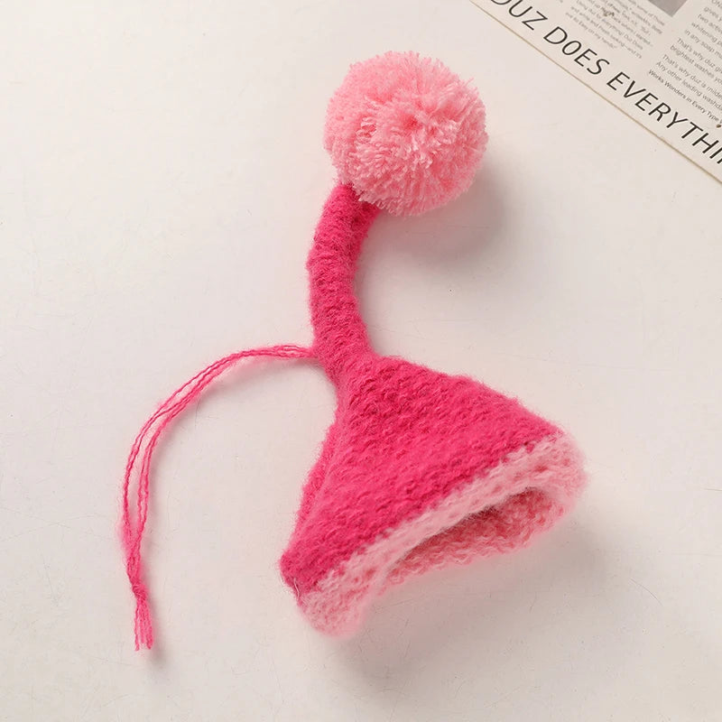 5PCS/lot Mini Handmade Small Knitting Hat For DIY Dolls Decoration Phone Case Decoration 3.5CM