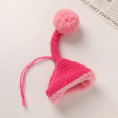 5PCS/lot Mini Handmade Small Knitting Hat For DIY Dolls Decoration Phone Case Decoration 3.5CM