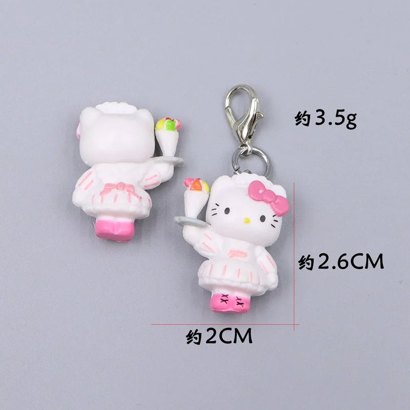 Kawaii Hello Kitty Toy Cute Anime Cat Keychain Backpack Phone Case Decoration Cartoon Festival Gift Women Accessories Wholesale