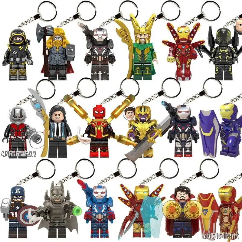 Marvel Creative Personalized Cartoon Keychain Iron Man Hulk Hawkeye Venom Thanos New Car Keychain Backpack Pendant Festival Gift