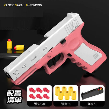 Black M1911 Colt Toy Gunman Gun, Soft Bullet Shell, Catapult Blaster, Manual Air Gun Launcher, Boys Shooting Game 14+y