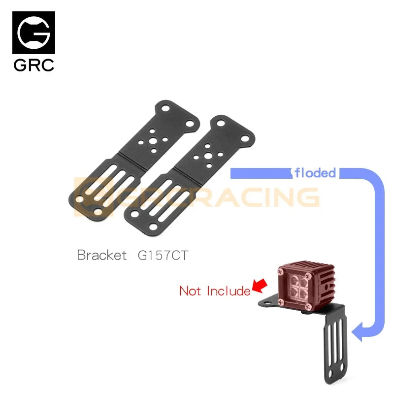 GRC G157MW/Y RC Car 1/8 1/10 Fog Light 17mm Rectangular Spot Light with Lampshade Simulation Off-road Exploration Headlight