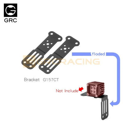 GRC G157MW/Y RC Car 1/8 1/10 Fog Light 17mm Rectangular Spot Light with Lampshade Simulation Off-road Exploration Headlight