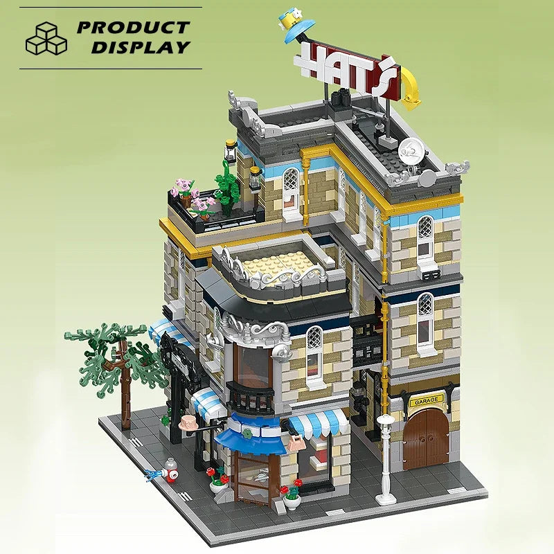 Street View The Hat Store Building Blocks City Model Creative Expert Module Assembly Bricks Constructor Kids Toy For Adult Gifts