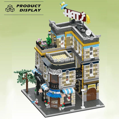 Street View The Hat Store Building Blocks City Model Creative Expert Module Assembly Bricks Constructor Kids Toy For Adult Gifts