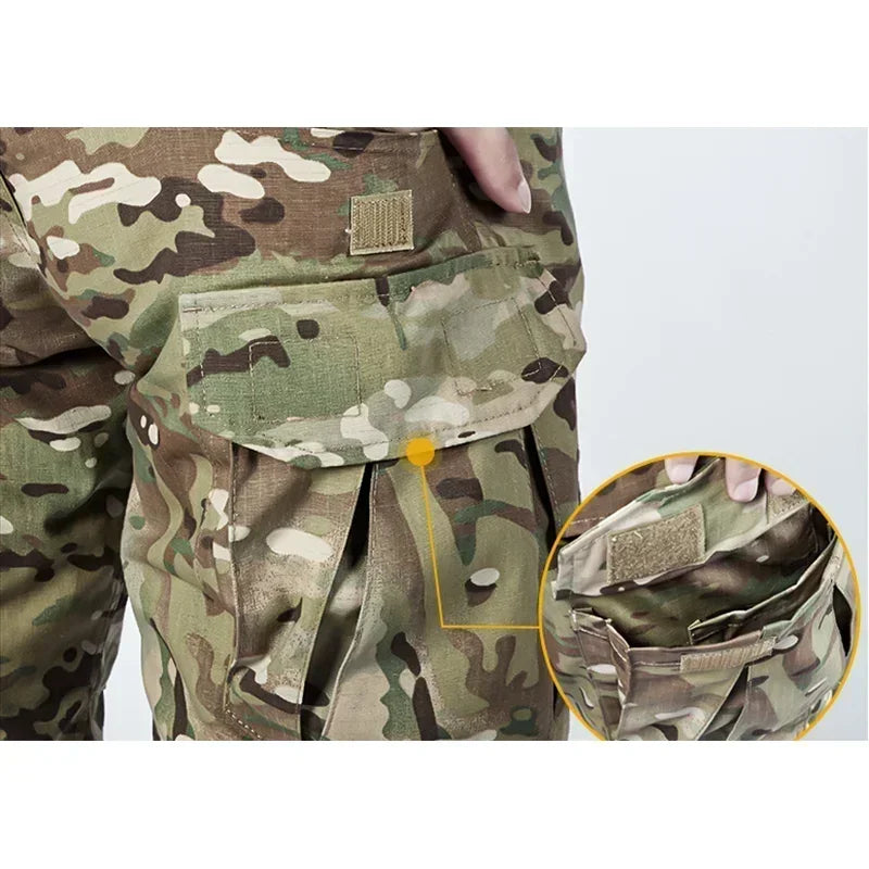 Versatile Men's Tactical Pants, Combat Trousers with Knee Pads, Camo Cargo Sport Pants for Hunting and Hiking( Not knee pads)