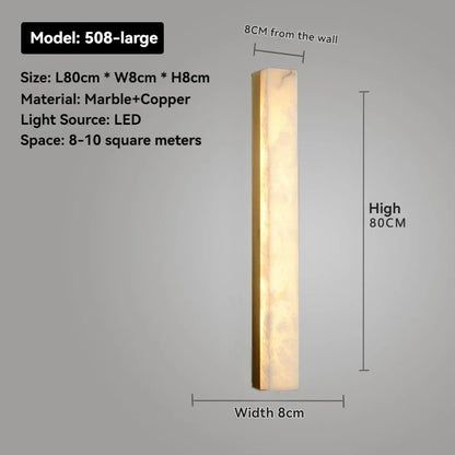 Artpad Designer Marble Wall Lamp for Living Room Hallway Stairs Bedroom Dining Room Copper Ambient Alabaster Wall Lighting