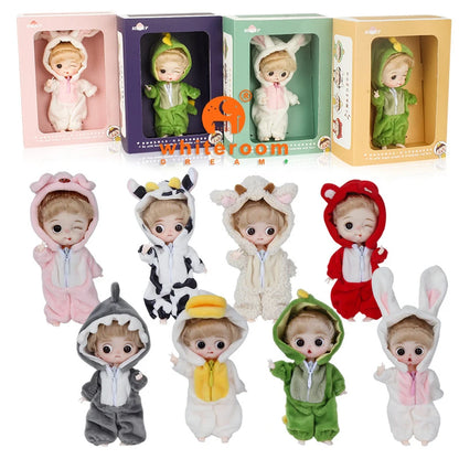 Kawaii Pocket Mini BJD Doll 10Cm Ob11 Dolls Clothes Outfit Dress Surprise 1/12 Baby Bjd Dolls Figure Toys Accesso for Girls Gift