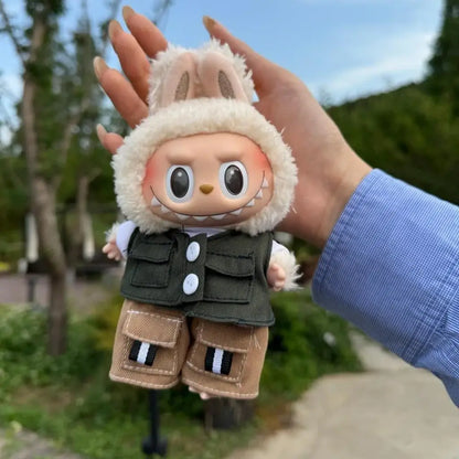 For 17 cm labubu vest three-piece doll baby clothes Doll Clothes Outfit Accessories
