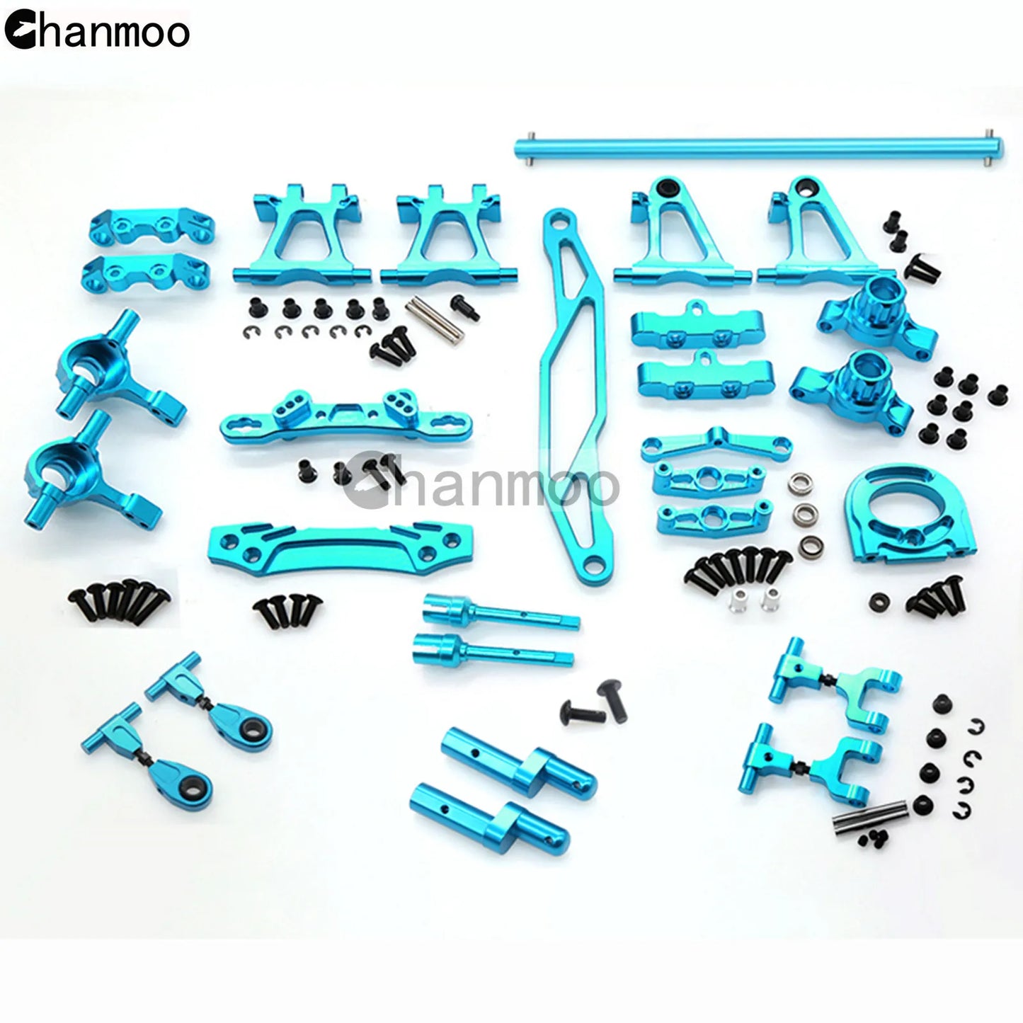 TT-02 Modification Accessory Kit Metal Swing Arm Steering Cup CVD Bumper Motor Base for 1/10 RC Car Tamiya TT02 Upgrade Parts