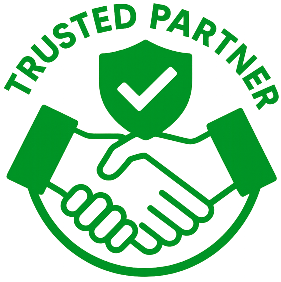 an icon showing trusted partner with green color , crop it and make it the biggest size 